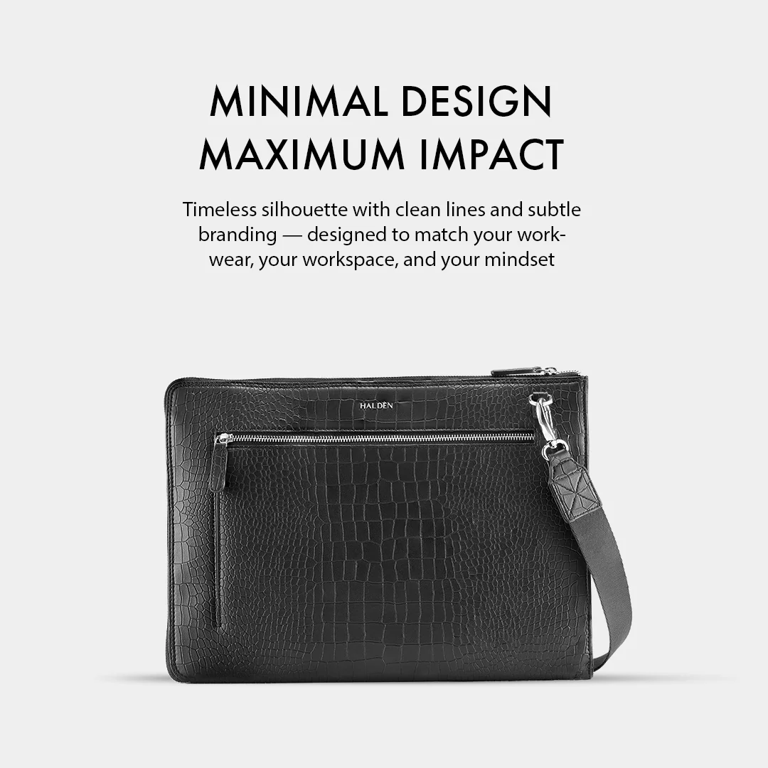 TELON BLACK LAPTOP BAG - CROC - Image 7
