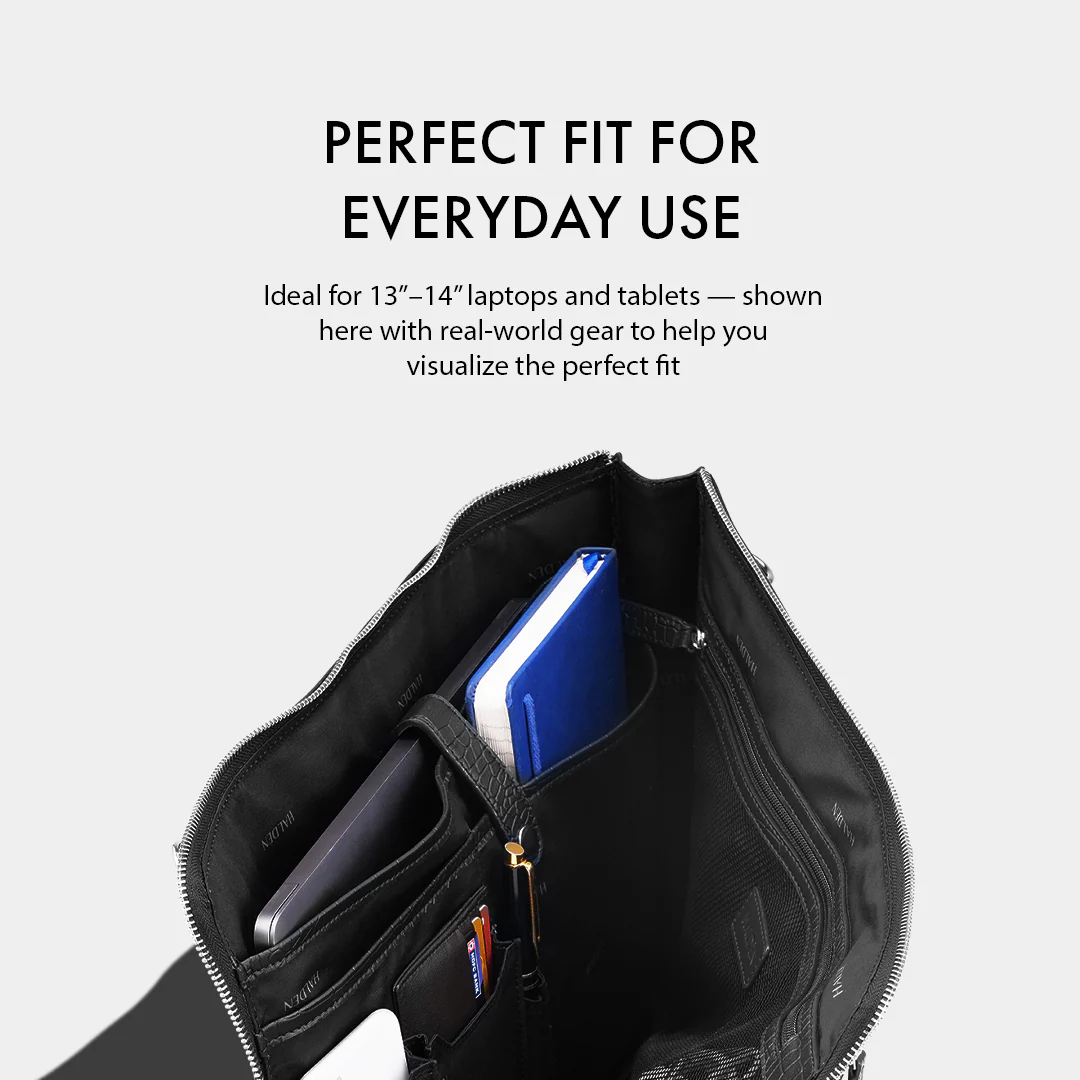 TELON BLACK LAPTOP BAG - CROC - Image 8