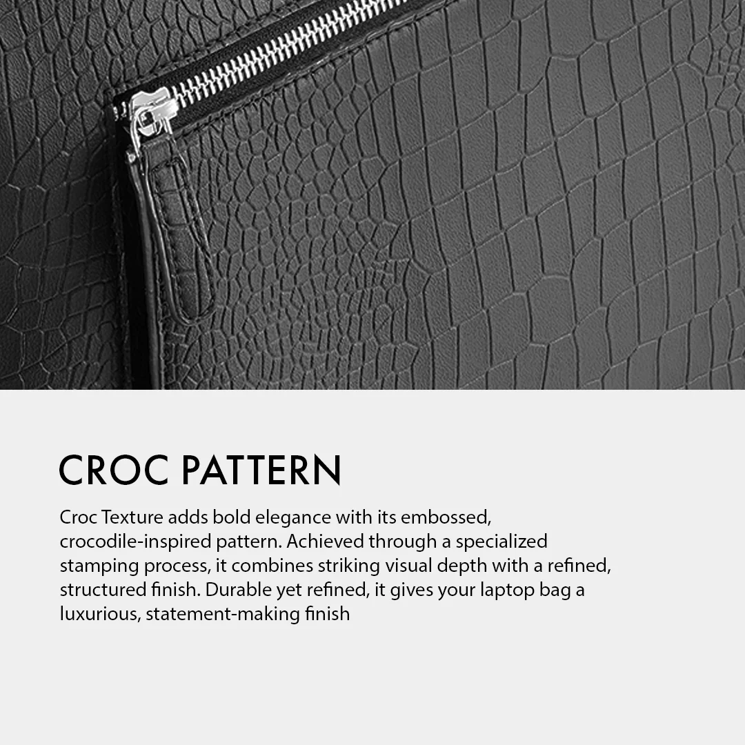 TELON BLACK LAPTOP BAG - CROC - Image 9