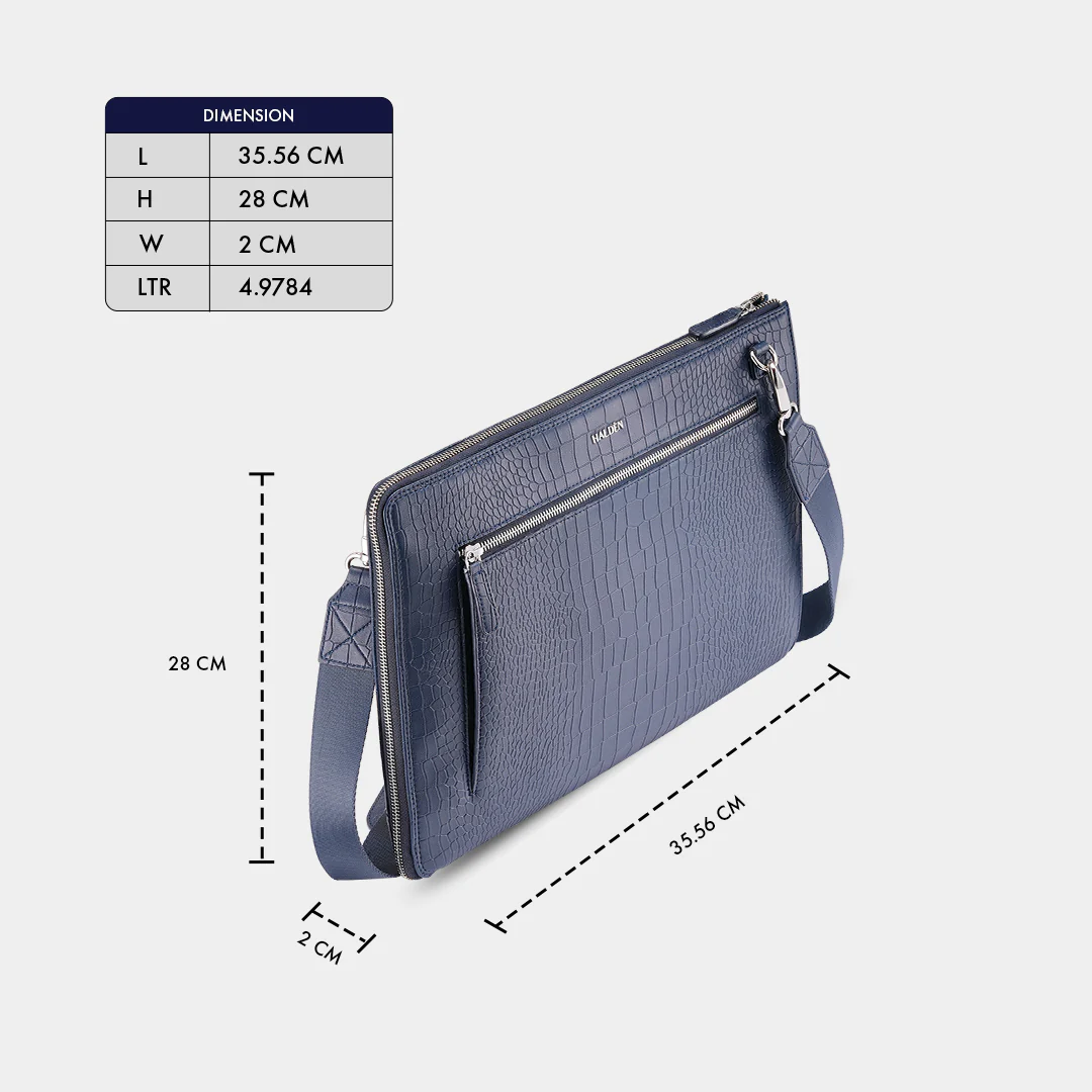 TELON BLUE LAPTOP BAG - CROC - Image 10