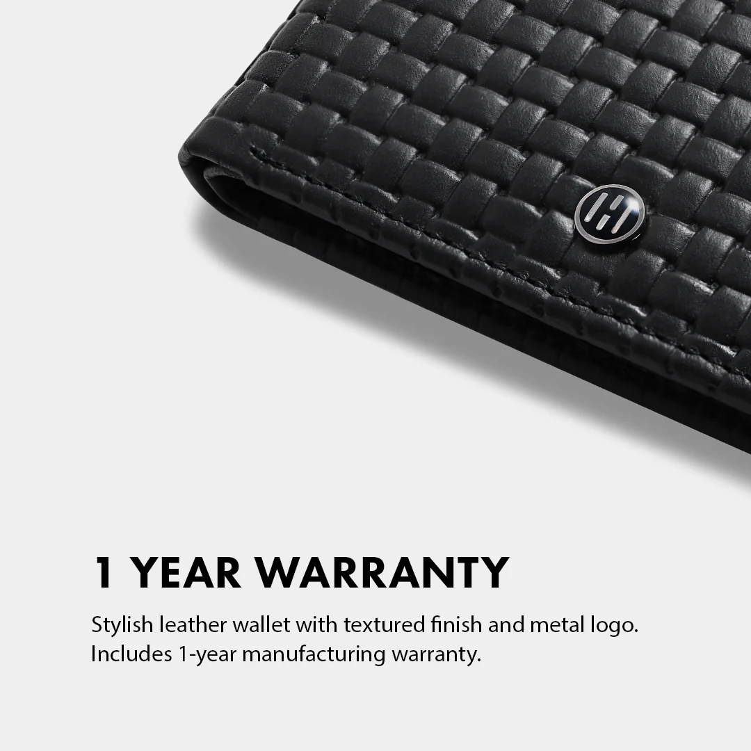 Weave Pattern Men's Leather wallet - Image 10