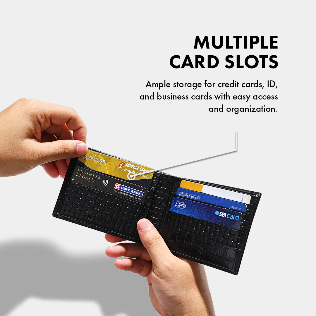 Weave Pattern Men's Leather wallet - Image 3