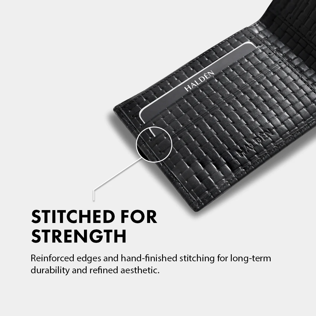 Weave Pattern Men's Leather wallet - Image 4