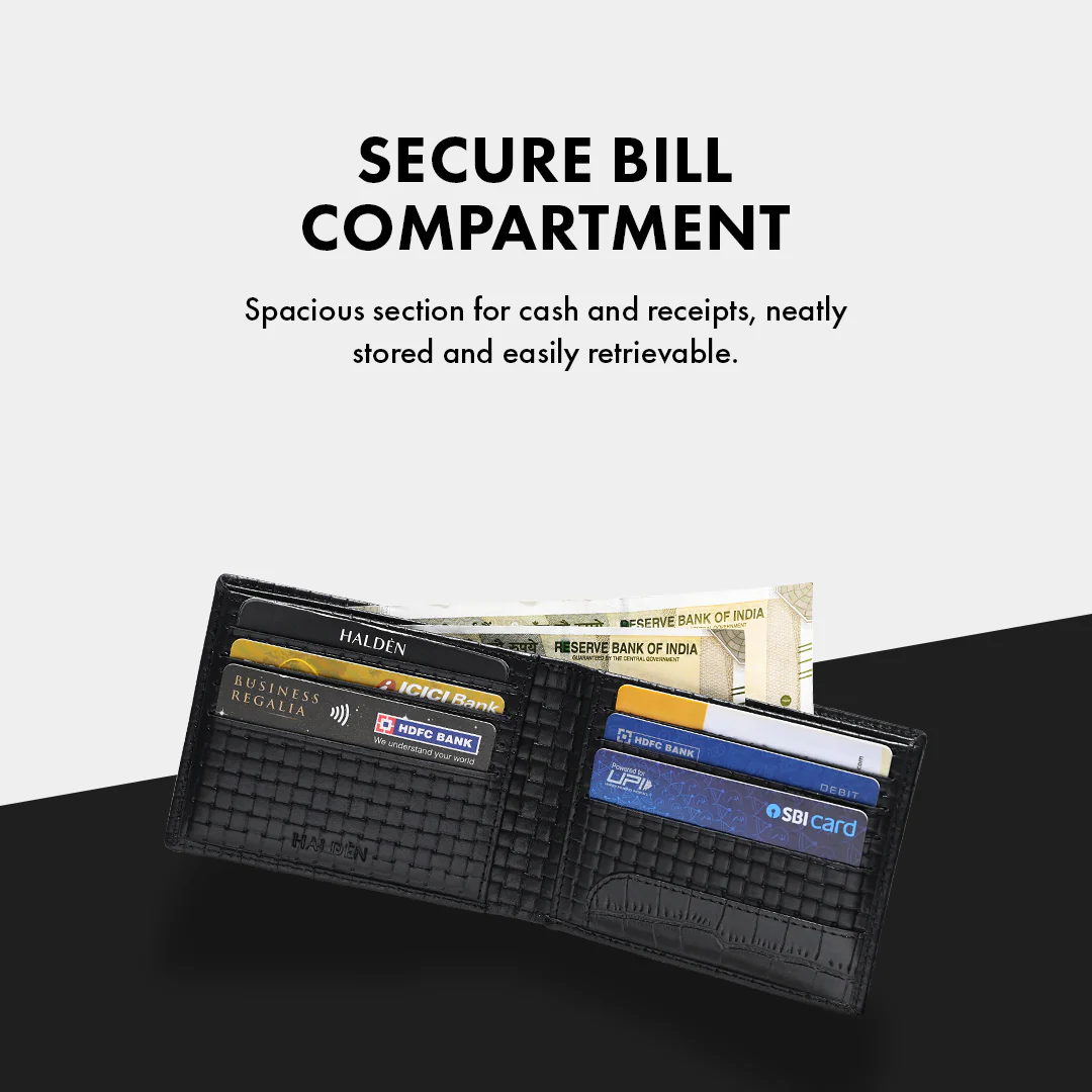 Weave Pattern Men's Leather wallet - Image 5