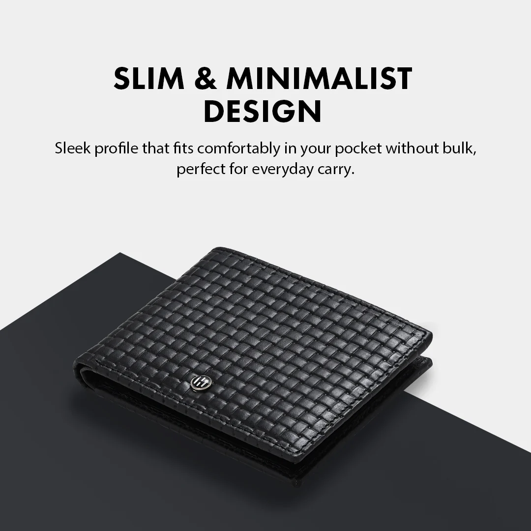 Weave Pattern Men's Leather wallet - Image 7